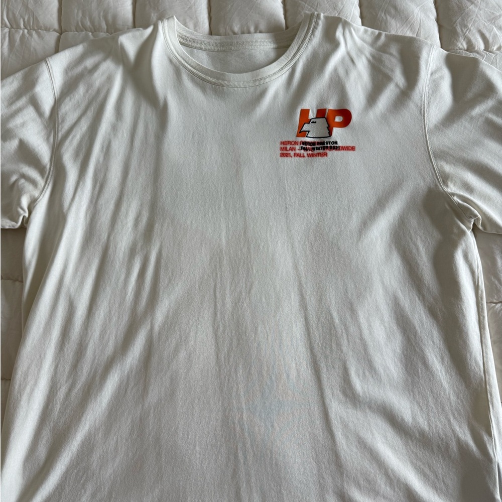 Heron Preston White Tee with Orange Logo